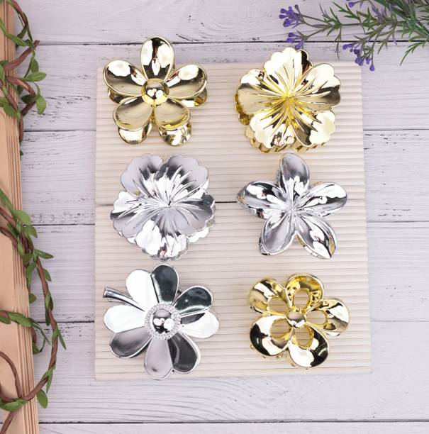 CARTLOG Pack of 6 (3 golden 3 silver) | Trendy Hair Claw | Hair Clip