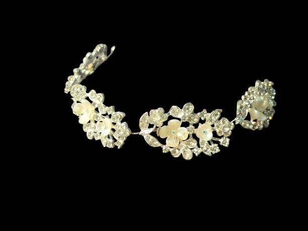 BRIJBAZAAR Bridal Tiara Wedding Hair Clip /Hair Pins/Hair band/Juda Pin Hair Accessory Set