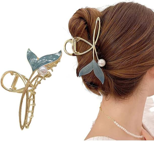 CrazzyShopperz pearl petal metal Clutcher 1pc for women Hair Clip