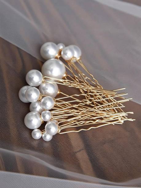 Trendy Club Bridal Pearls Hairpins Juda Pin for Women and Girls (Pack of 18) Hair Pin