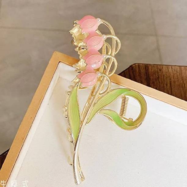 GRACIOUS MART Big Fancy Metal Non-Slip Hair Clip, Large Jaw Clips, for Women Curly Hair Clips Hair Clip