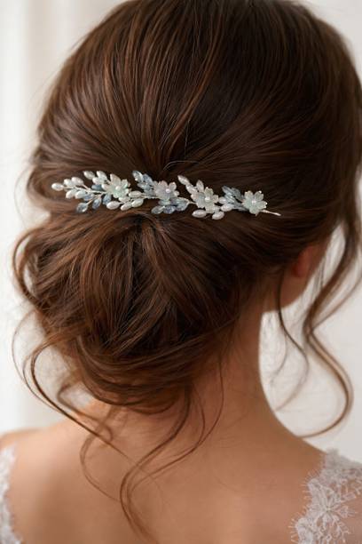 Ecoselling Floral Bridal Hair Vine with Crystal & Pearl Accents | Wedding Hair Accessory Hair Pin