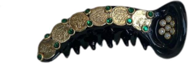 VRcreations VR Creations Handcrafted Lakshmi coin kundan Banana Clip Banana Clip