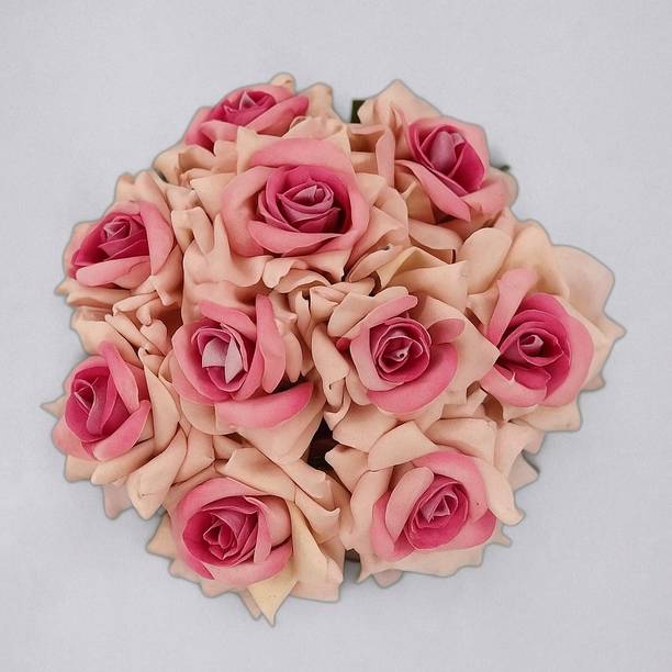 D-DIVINE Pack Of 1 Beautiful Bridal Bun Juda Maker Flower Gajra Hair (Light Peach) Hair Accessory Set