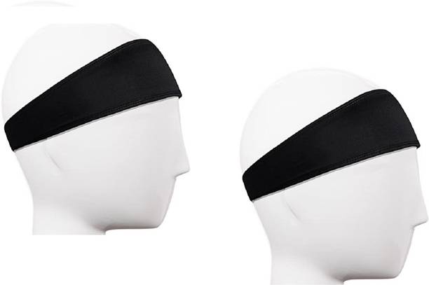 Kolva r Men and Women Sports Headband for Workout & Running, Breathable-(Black)-PO2-K Head Band