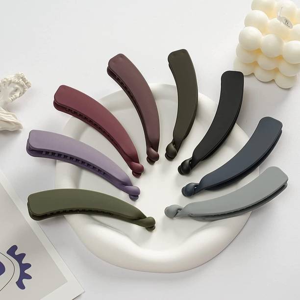 Kaima Latest Hair Clutchers Hair Accessories Banana Clips (Pack of 8) Banana Clip
