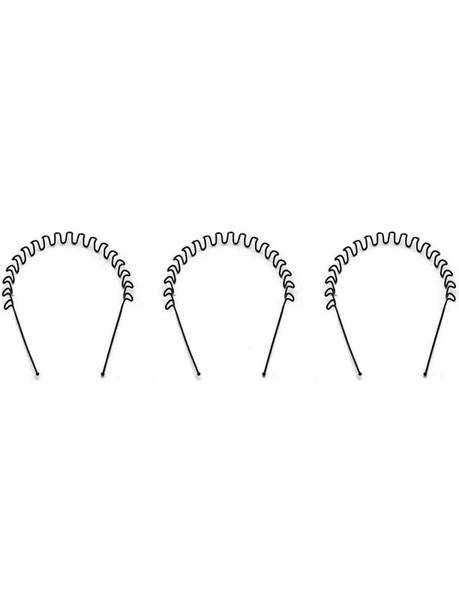 Manas black metallic zig zac hair band for men , women , kids (pack of 3) Hair Band
