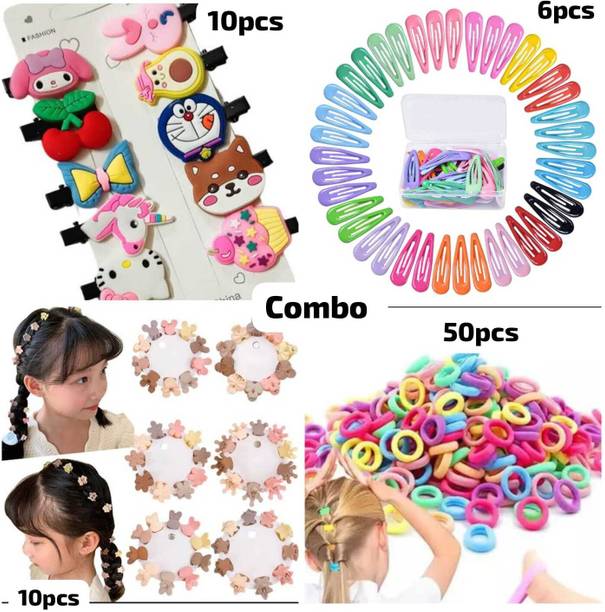 KVY COLLECTION Baby girls hair accessories hair clips rubber bands clips set 76pcs Hair Accessory Set
