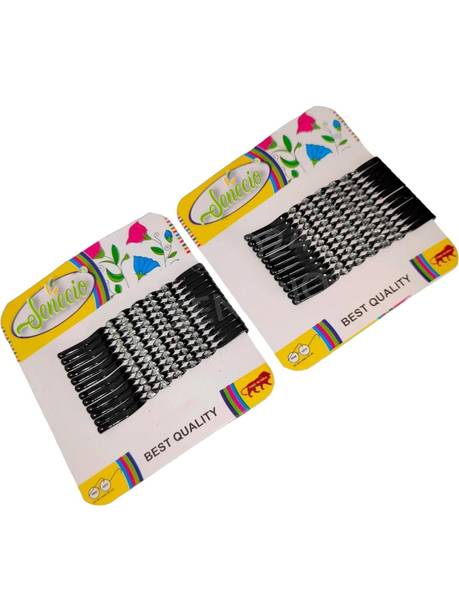 SENECIO 24Pc Shining Jari Jardoshi Twisted Rope Bobby Pin Hair Slide Clip Girls & Women Hair Pin