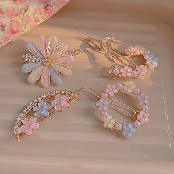 Myra Collection Crystal Flower Hair Pins Rhinestone Decorative Bobby Hair Accessories Clip Hair Clip