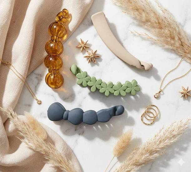 Aziza LifeStyle Co Premium Korean Style Hair Clips Combo Set for Women & Girls Assorted Design Banana Clip