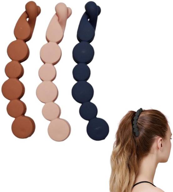 INHEAVEN Banana Hair Clips, 12 cm Large Claw Design, Brown, 3-Piece Banana Clip