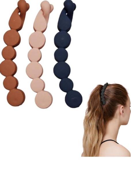 INHEAVEN Banana Hair Clips, 12 cm Large Claw Design, Brown, 3-Piece Banana Clip