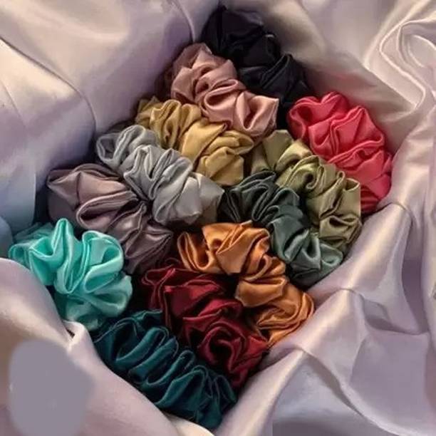 RiSidhi 12Pcs Satin Soft Hair Scrunchies Scrunchy/Crunchy Hair Hair Bands, Rubber Band Hair Band