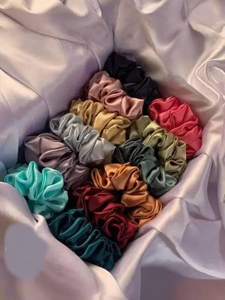 RiSidhi 12Pcs Satin Soft Hair Scrunchies Scrunchy/Crunchy Hair Hair Bands, Rubber Band Hair Band