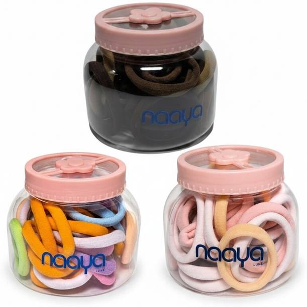 naaya lu Soft Hair Ties in Storage Jar (Pack Of 3) Rubber Band