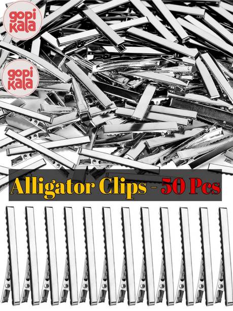 Gopikala 50 Pcs Silver Metal Alligator Hair Clips Hair Clip