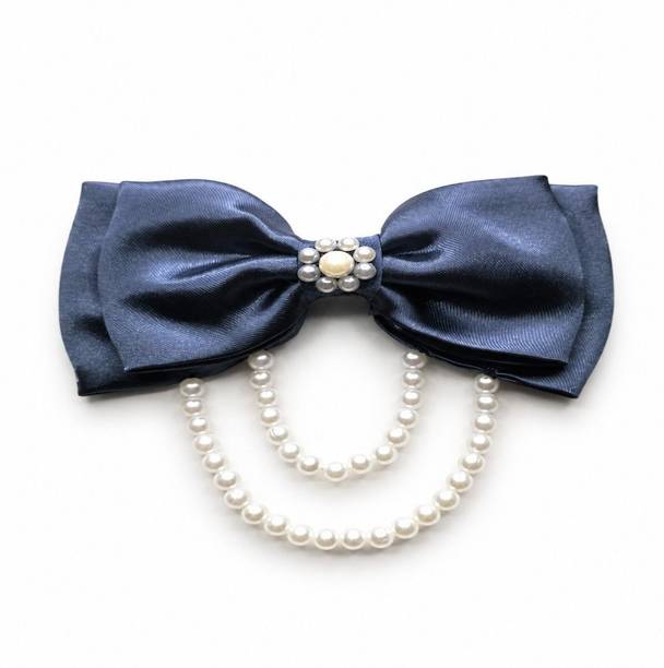Ecomonic Premium Satin Pearl Hair Bow Clip Hair Clip