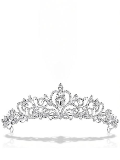 Barivamatic Queen Crown of Silver Crystal Tiara Crowns for Bridal Women Girls Hair Band