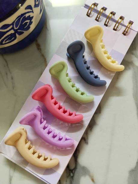 DELEENA Matte Finish Mini Banana Clips||SMALL SIZE|| HALF PONY||PACK OF 6|| Banana Clip