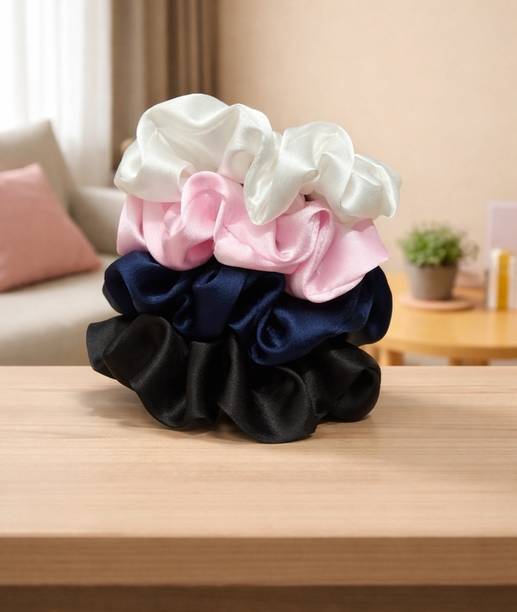 Samulex Premium Silk Satin Scrunchies for Women & Girls Soft, Gentle, No Hair Breakage Hair Band
