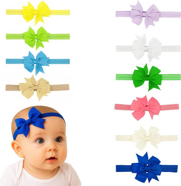 HOMEMATES 10 PCS Stylish Fancy Hairband Multicolor Baby Girls Kids Elastic Hairband Head Band