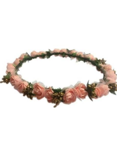 SHREE BALAJI Flower Pearl Gracious Tiara/Crown Head Band (White) Head Band