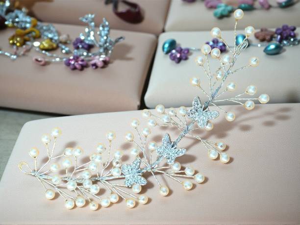 shuraya4 Elegant Crystal Floral Hair Vine for Women/ Bridal Wedding Birthday Gift Hair Accessory Set