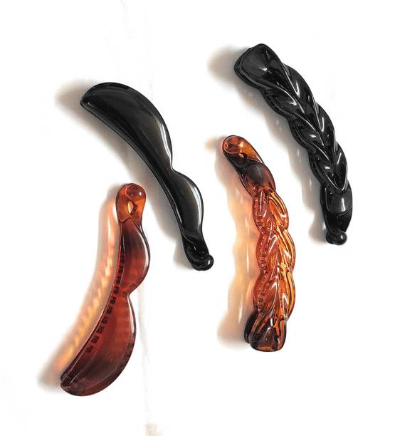 NewJainTraders Big Size Banana Hair Clips for Women & Girls - Pack of 4 (Multicolor) Banana Clip
