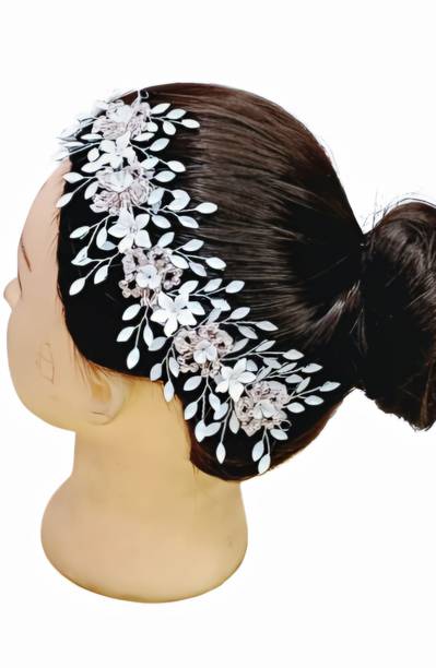 MEDBUDDY Adorable Floral Pink Hair Vine/Crystal Hair Accessory for Women And Girls Hair Accessory Set