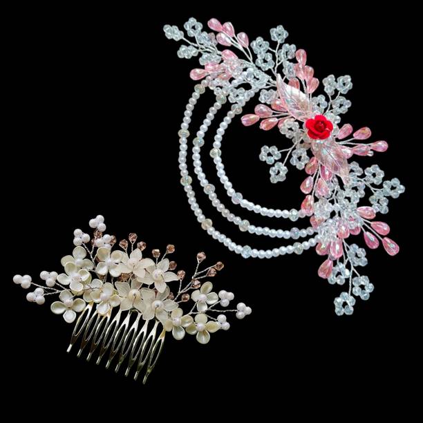 ZariDesigner hair pin tiara combo crystal beads hair accessories Hair Pin