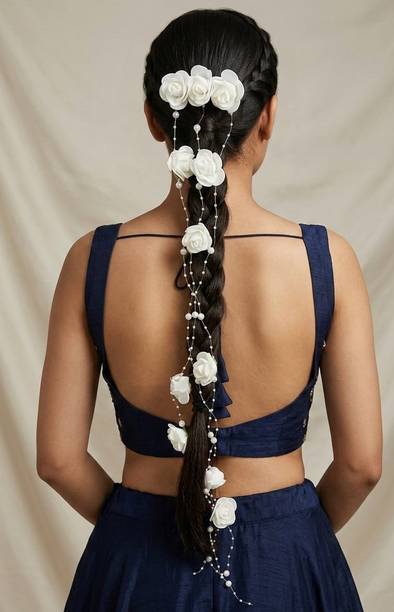 TVASHTA White Color Bow Hair Accessory Set