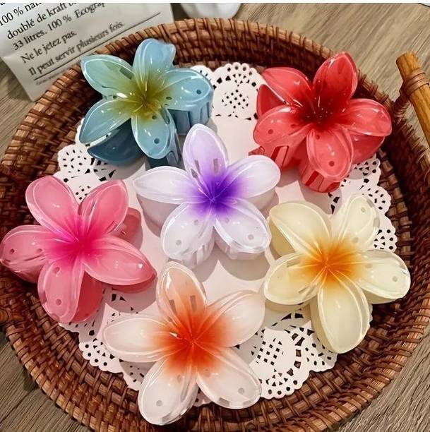 KATY Super Glossy Flower 3 hair clips claw/Floral hair accessories/hair Claw Clutcher Hair Clip
