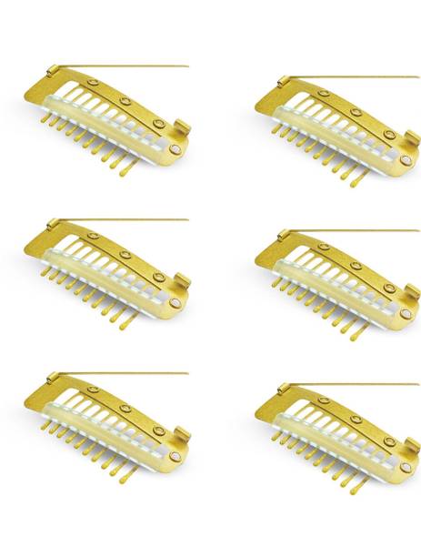 Sanas Hair Extension Clips For Women 6 Pcs Golden Tic Tac Clip