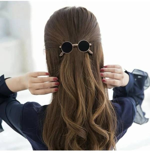 najrota Round Black Lens Sunglass Hair Clip Neutral Color,Strong Hold,No Hair Damage Hair Clip
