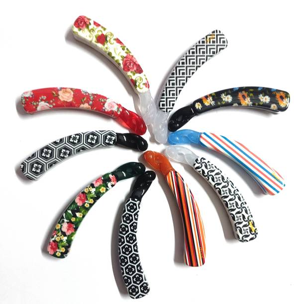 GOZAL Multi Color and Multi Design Banana Hair Clips for Women/ Girl Banana Clip