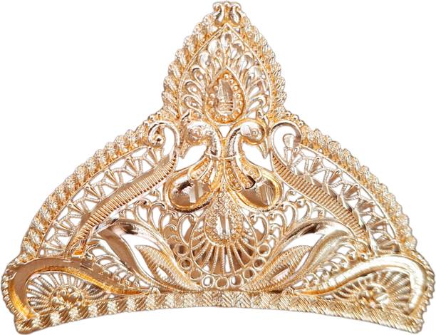 BengCraft Fancy Bridal Tiara Crown Wedding Taj Mukut for Bride, Girls, Women God, Goddess Hair Accessory Set