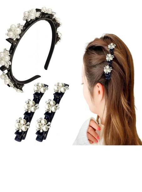 DeeKay SILVER Hair Band_2PC Silver CLIP_ Hair Band