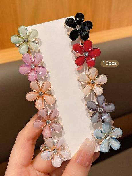 फ्रीबीज Super Glossy Crystal Hair clips for girls hair accessories for women