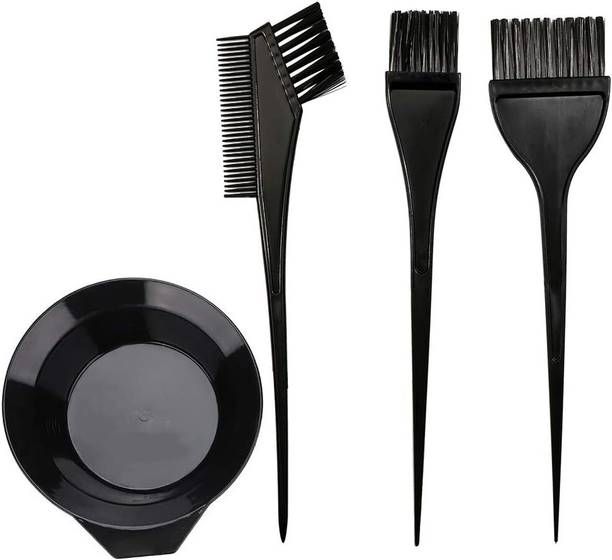 QEQEQ Hair Dye Color Brush and Bowl Set, 4Pcs Bowl Brushes Tool Mixing Bowls Kit