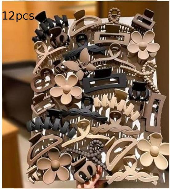 Prityka Matte Hair Claw Clip Clutcher Accessories For Women & Girls Hair Claw 12p Hair Claw