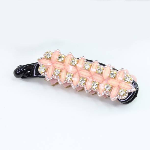 Myra Collection Rhinestone Crystal Banana Hair Clip Flower Hair Accessories for women Banana Clip
