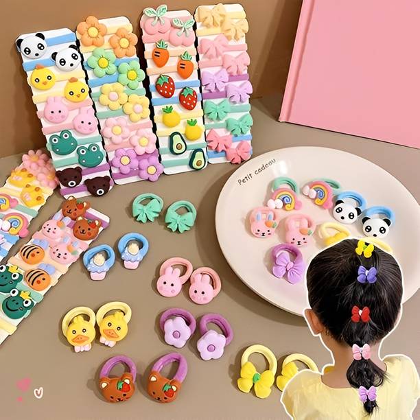 CHIKICHOO 24 PCS Fun & Funky Cartoon Rubber Bands: Brighten Up Every Hairstyle Rubber Band