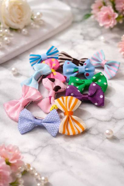 Tiny Luxe Mini Bow Hair Clips for Kids & Baby Girls (12 Pairs) – Multicolor Set Hair Pin