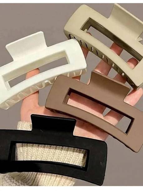 KRSNA CREATION Pack of 4 Hair Claw Clips Clutcher for Thik Hair Women Girl Stylish Matt Finish Hair Claw