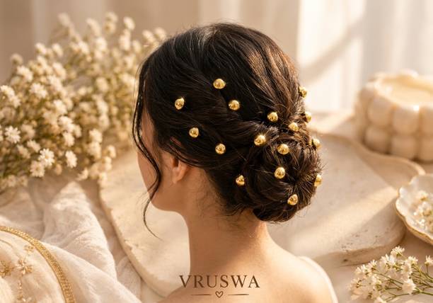 VRUSWA 8 Pcs Bobby Pins with Bell Design for Bridal, Party, Wedding & Festive Hair Pin
