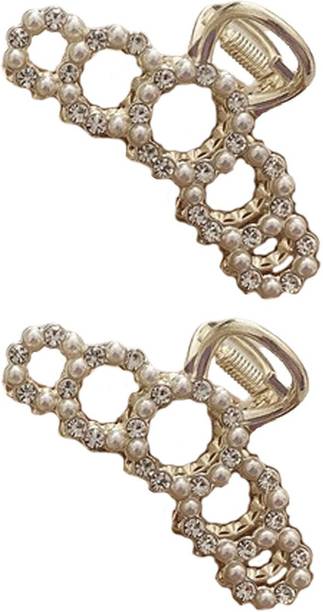 VAGHBHATT Styling Metal Hair Claw Clip Pearl Hair Jaw Clips Barrette Accessories Banana Hair Clip
