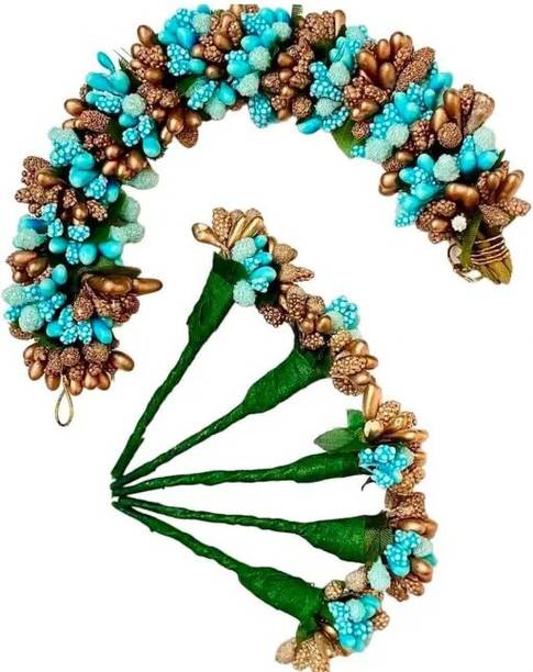 The Giftery Traditional Floral Hair Gajra for Bridal Hairstyles Bun