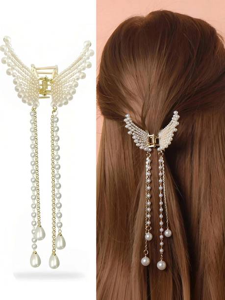 AmazingKarts Latest Stylish Pearl Butterfly Hair Clutcher For Women And Girls (Pack of 1) Hair Claw