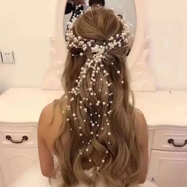 ZariDesigner veni beaded ayer trendy bridal hair tyara hair combo